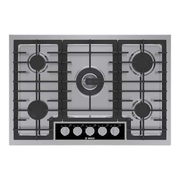 Bosch Benchmark Series 30 in. Gas Cooktop in Stainless Steel with 5-Burners including 20,000 BTU Burner