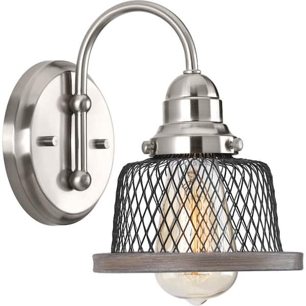 Tilley Collection 1-Light Brushed Nickel Coastal Bath Vanity Light