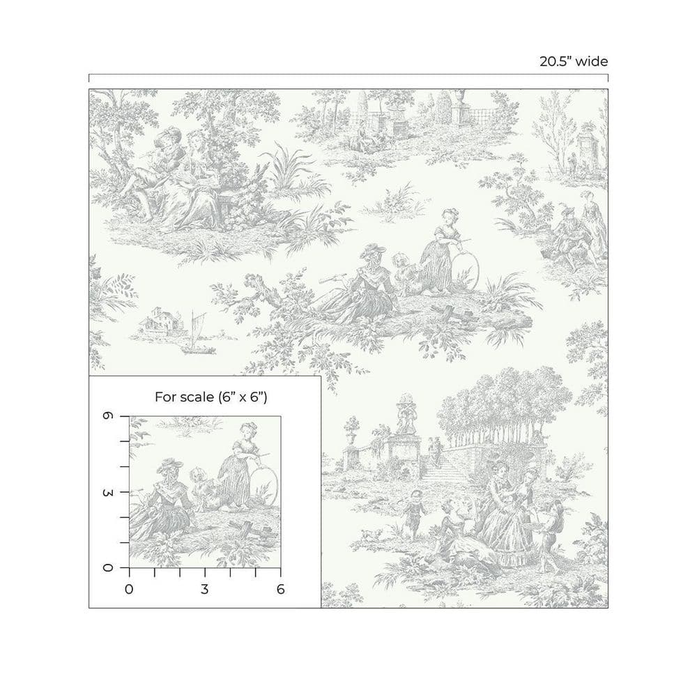 Argos Grey Chateau Toile Vinyl Peel and Stick Wallpaper