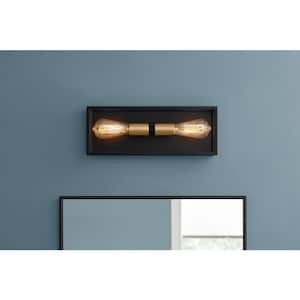 Rollins 2-Light Black Up and Down Wall Sconce