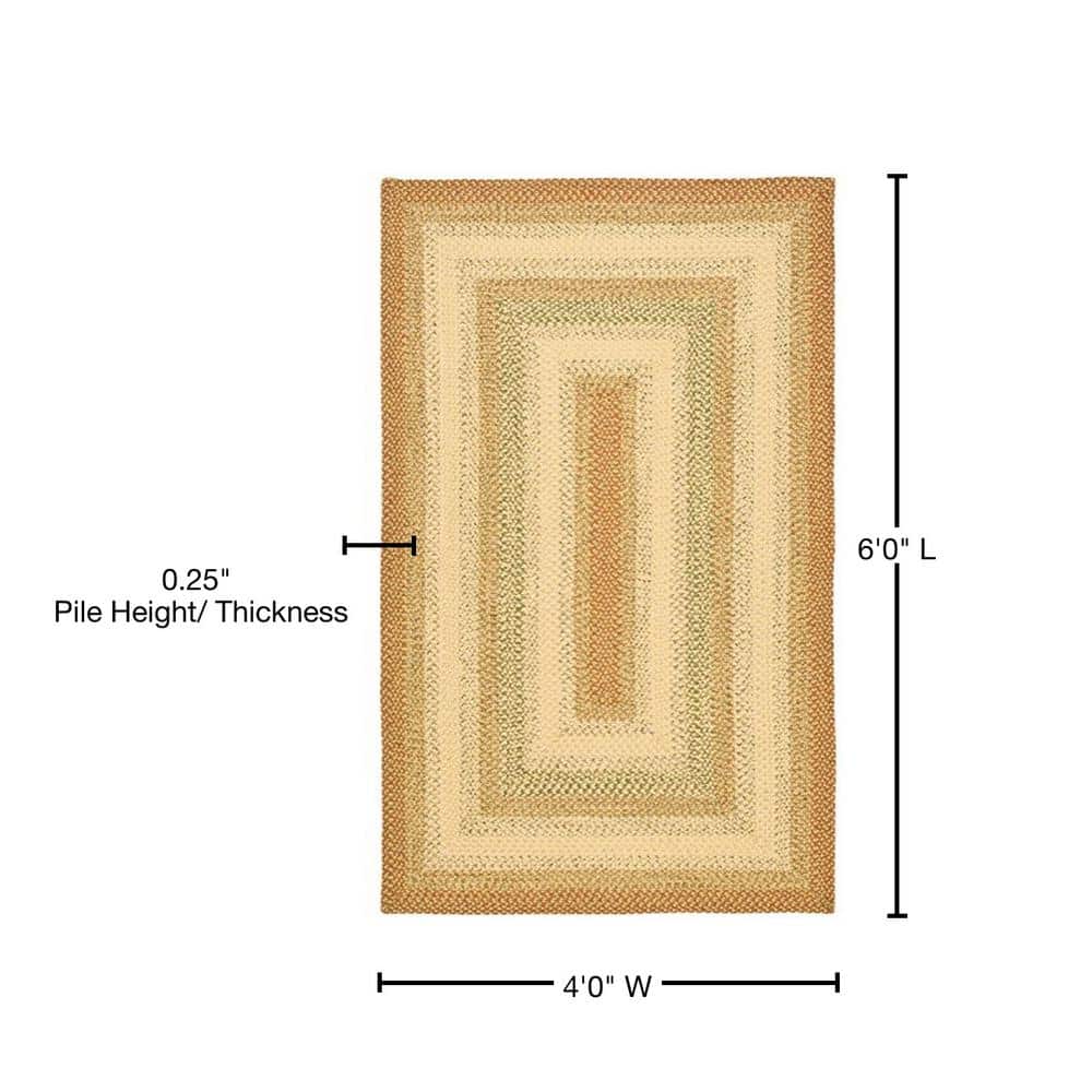 Handmade Ivory Synthetic 4' x 6' Oval Braided Rug