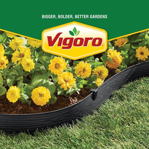 Vigoro 20 ft. Black Composite Edging with Stakes 55420 - The Home