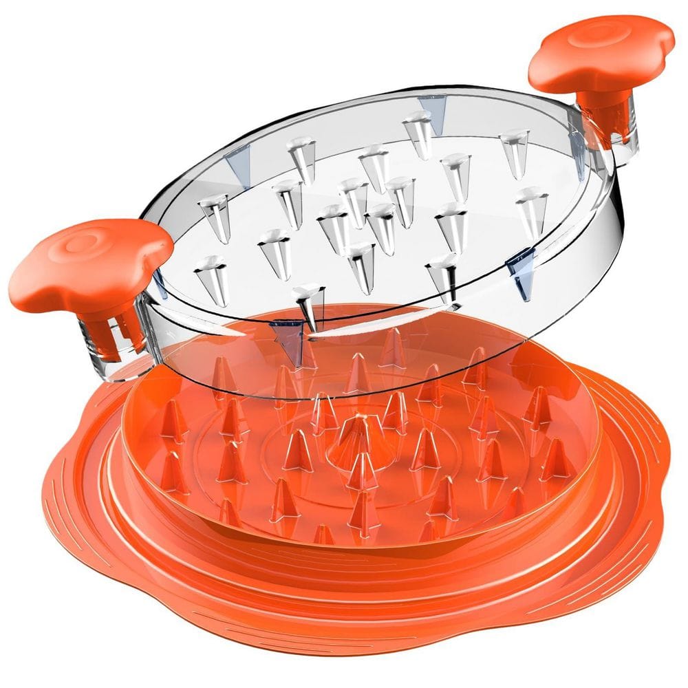Orange Large Chicken Shredder Tool with Brush Fork Visible Design Anti Slip Strip for Chicken Breast Pork Beef Cooking price history on PriceWatchPro