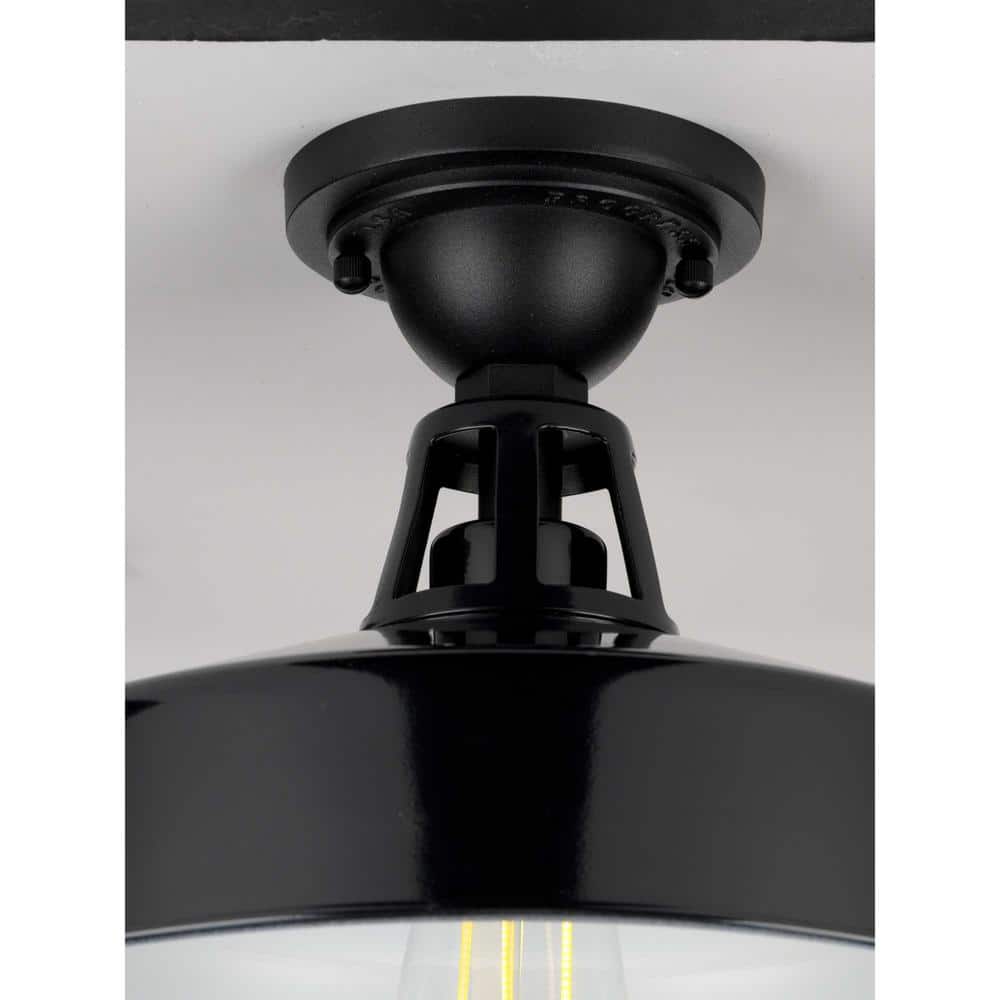 White Glass Farmhouse Indoor/Outdoor Ceiling Light