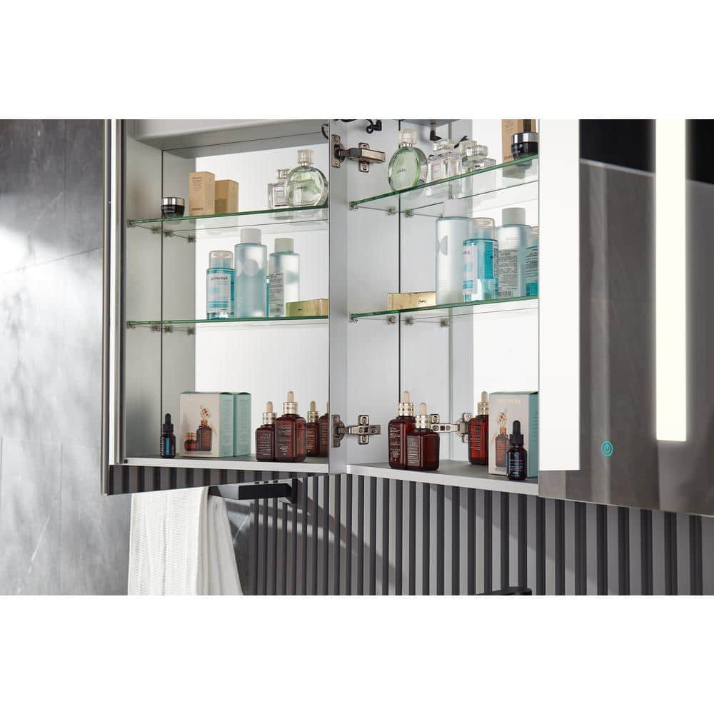 Ether 28" x 32" Frameless LED Mirror Aluminum Bathroom Cabinet
