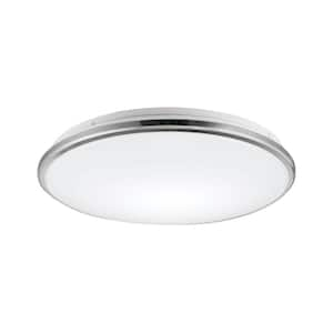 Brook 13 in. 1-Light 24-Watt Chrome Integrated LED Flush Mount