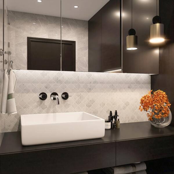 Weiße Carrara Mosaik Fliesen Matte 306x306mm - Keramik Weiß Für Dusche & Küche
