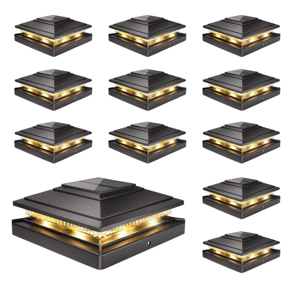 12-Pack Waterproof Solar Post Cap Lights for 4x4 5x5 6x6 Wood Vinyl Posts Dual Color Modes Outdoor Garden Patio Porch price history on PriceWatchPro