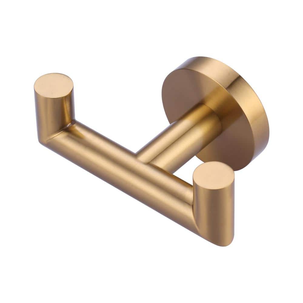 AVITAS Stainless Steel Bathroom J-Hook Robe/Towel Hook with 2 Hooks in Gold TS03P307G - The Home ...