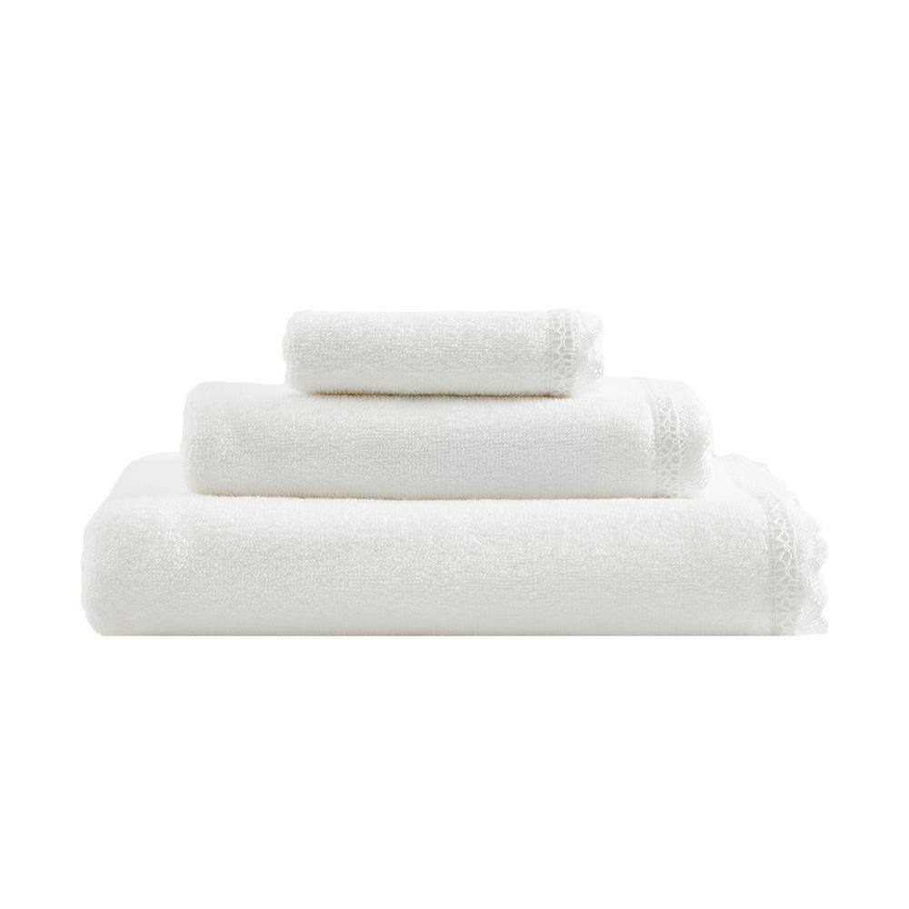 Vera Wang Modern Lux Terry 3pc Towel Set In White
