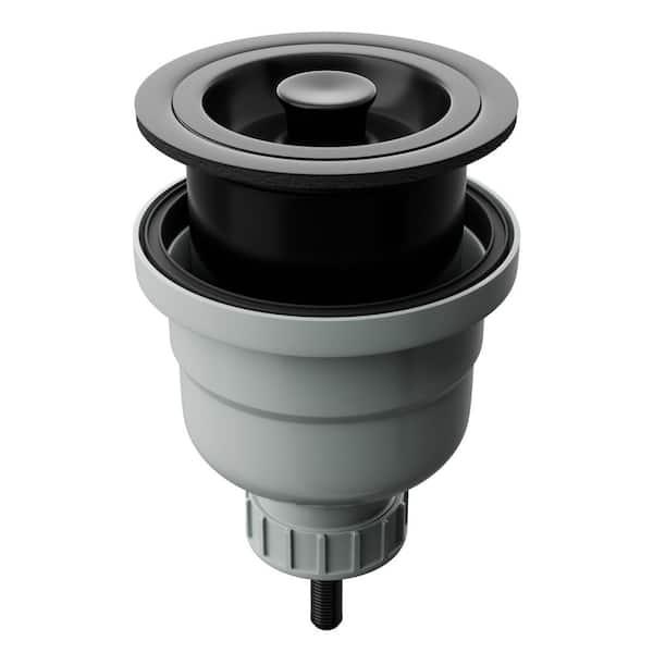 Extra Long 3.5 in. Stainless Steel Kitchen Strainer Drain in Matte Black, Includes Basket and Cover