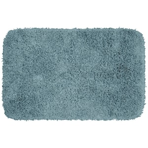 Jazz Basin Blue 24 in. x 40 in. Washable Bathroom Accent Rug