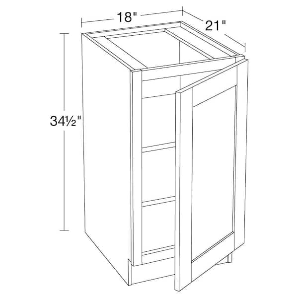 Home Decorators Collection Washington Vesper White Plywood Shaker Assembled Pull Out Pantry Kitchen Cabinet Sft CLS 9.5 in W x 24 in D x 34.5 in H