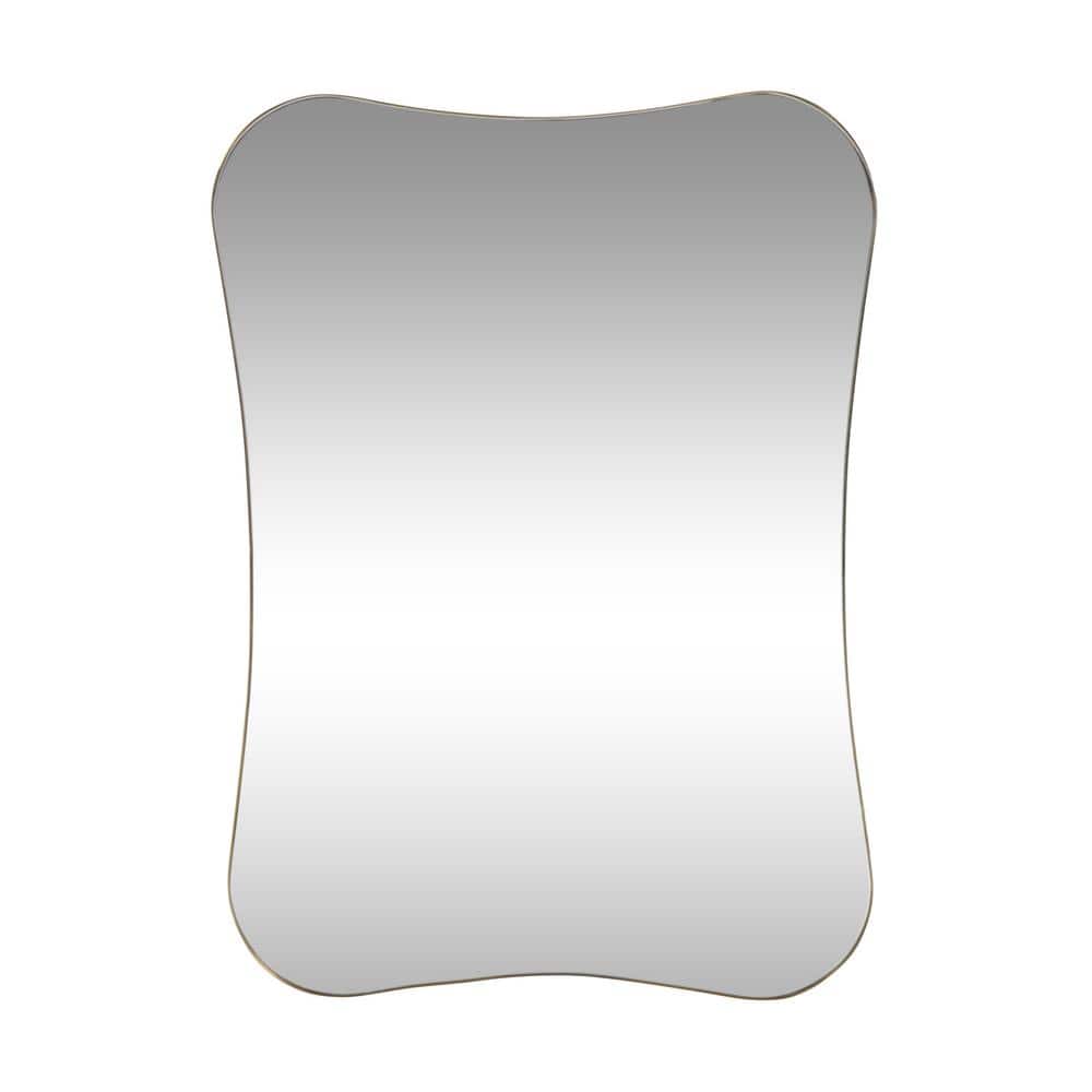 Noble House Simmons 38.50 in. x 27.50 in. Modern Rectangle Framed Brushed  Brass Accent Mirror 83532 - The Home Depot
