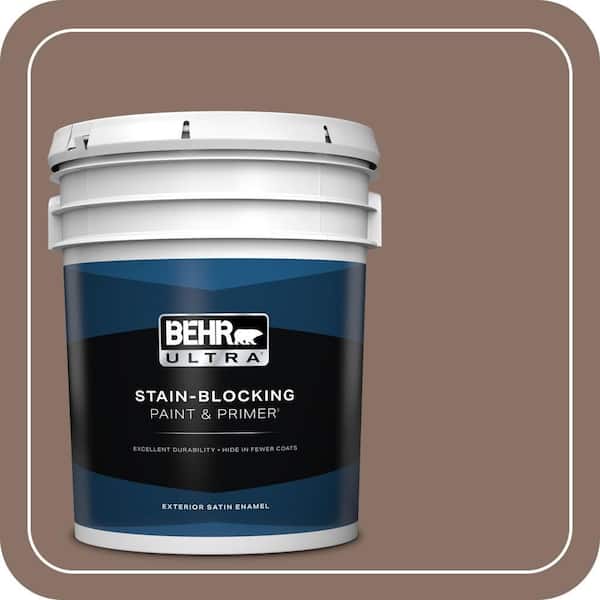 BEHR ULTRA 5 gal. #770B-6 Oakwood Brown Satin Enamel Exterior Paint & Primer