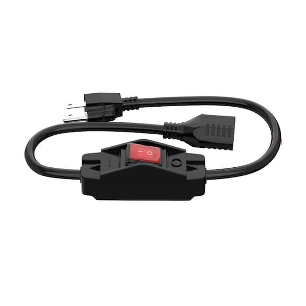 2 ft. 14AWG / 3 Conductors 15A 125-Volt Indoor/Outdoor Braided Extension Cord with Waterproof Inline Switch
