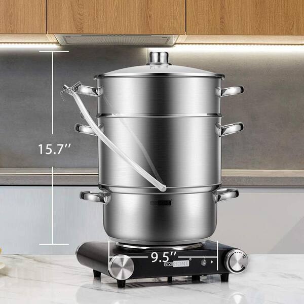 VIVOHOME 8.5Qt Stainless Steel Juicer Steamer Fruit Juicer Steamer Pot