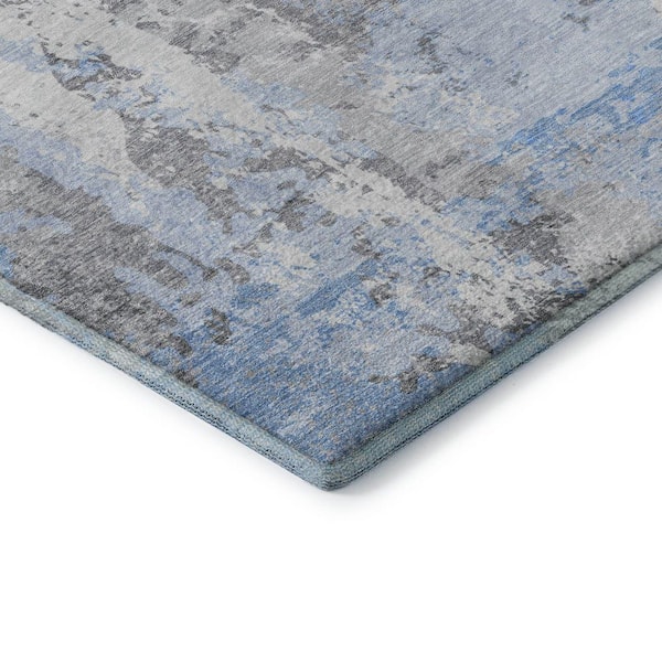 Mayfield Premium Machine Washable Abstract AMF1848 Sky 3 ft. x 4 ft. Area Rug