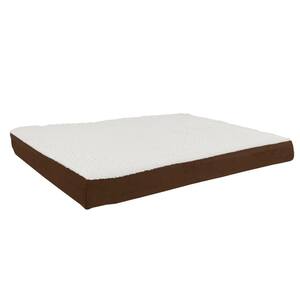 Petmaker Orthopedic Sherpa Top Pet Bed, Brown, Small