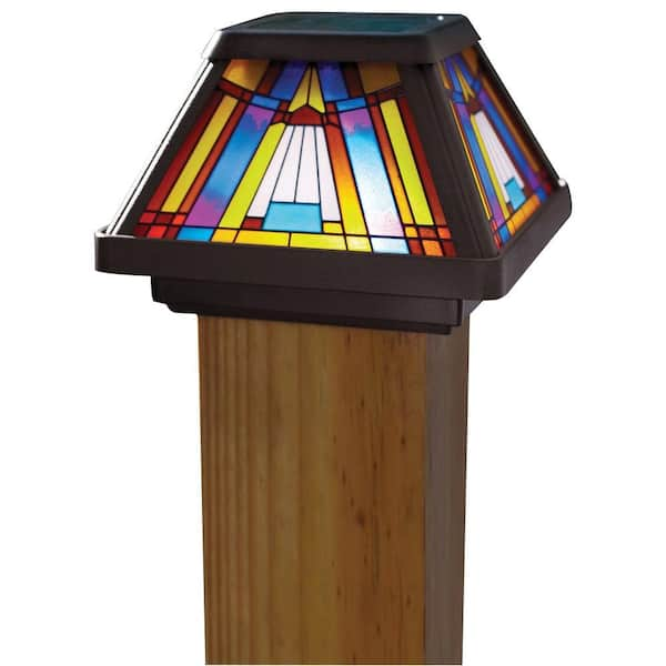 Moonrays Inglenook Solar Multi-Color Outdoor Integrated LED Post Cap Deck Light