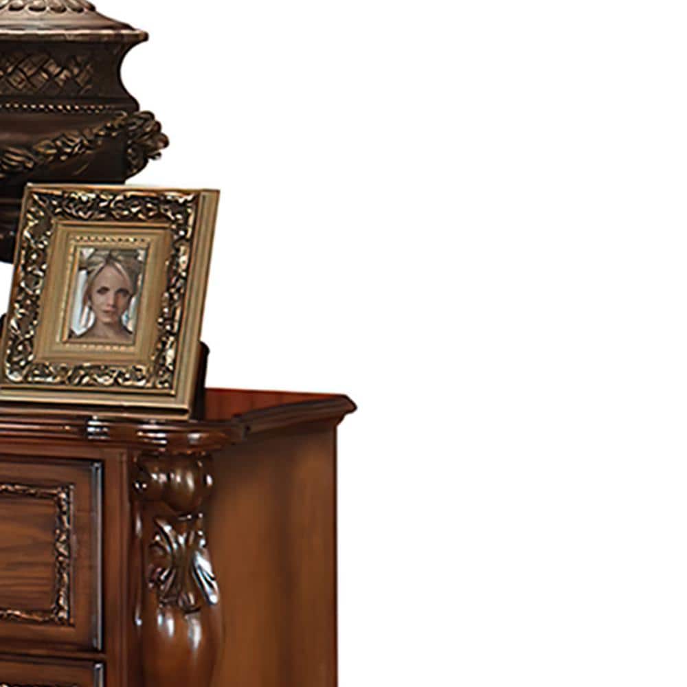 32" Cherry Oak Traditional 2-Drawer Nightstand