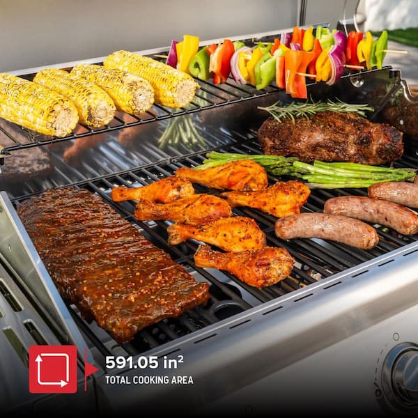 Nexgrill 3-Burner Propane Gas Grill in Stainless Steel with Side