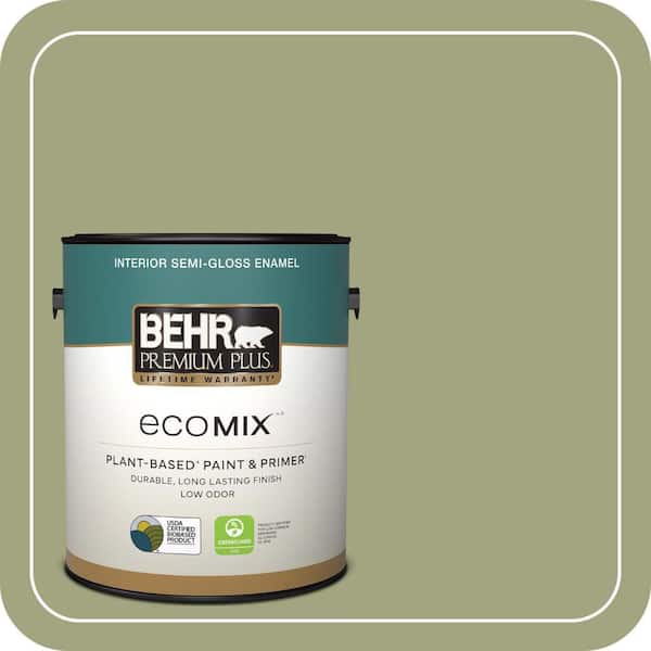 1 gal. #410F-4 Mother Nature Semi-Gloss Enamel EcoMix Plant-Based Interior Paint & Primer