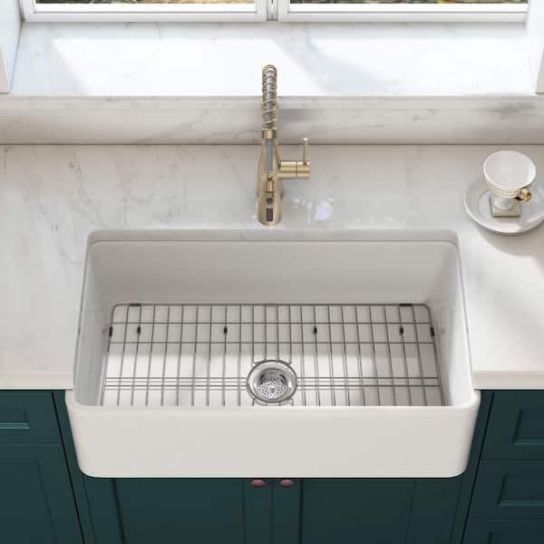 Siavonce 30 in. Fireclay Farmhouse Ceramic Kitchen Sink