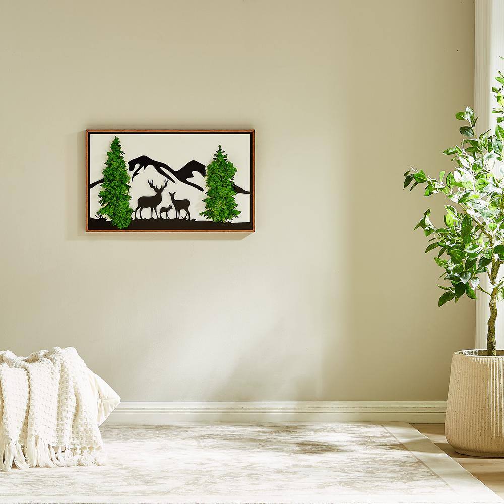 Vivid and Lively Deer Metal Art Moss Wall Decor, Eco-Friendly, Low Maintena