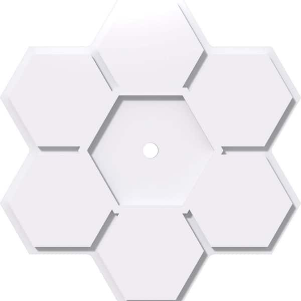 Ekena Millwork 1 in. P X 14 in. C X 40 in. OD X 2 in. ID Daisy Architectural Grade PVC Contemporary Ceiling Medallion