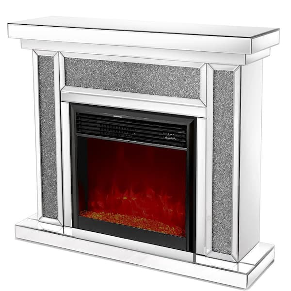 ToolCat 47 in. Freestanding Mirrored Electric Fireplace With 7