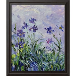 Lilac Irises, 1914-1917 by Claude Monet Black Floater Framed Nature Oil Painting Art Print 9.5 in. x 11.5 in.