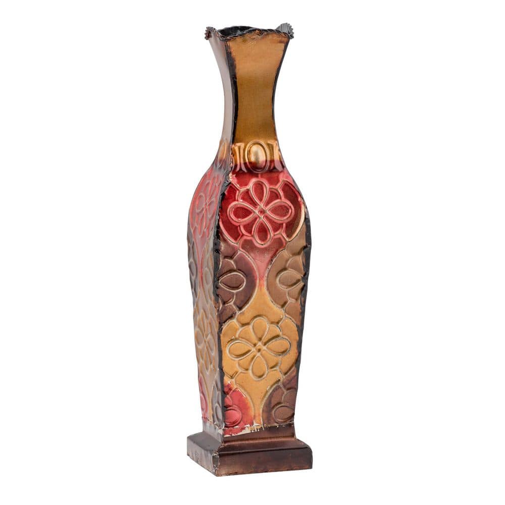 17 in multi-color embossed metal vase, home decor, suitable for dried and artificial flower arrangements price history on PriceWatchPro