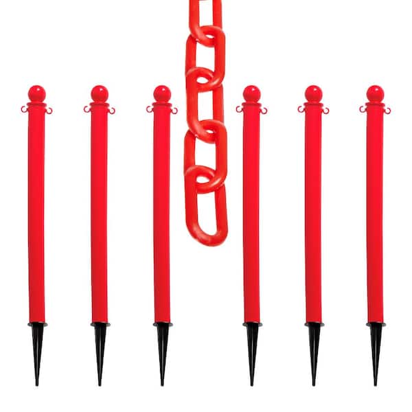 Mr. Chain Red Medium Duty Ground Pole and Chain Kit