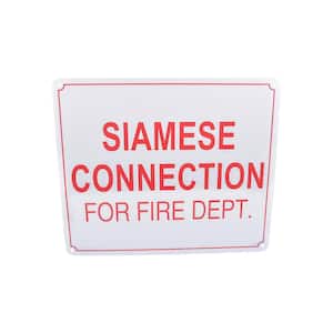 10 in. x 12 in. Aluminum Fire Safety Sign Siamese Connection for Fire Dept