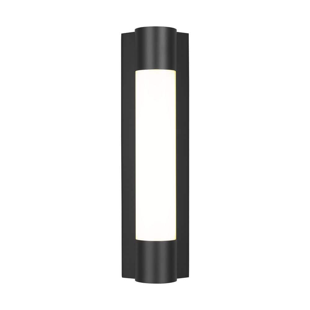 Loring 5 in. W x 18 in. H 1-Light Midnight Black Dimmable LED Small Vanity Light Bar with Milk Glass Shade price history on PriceWatchPro