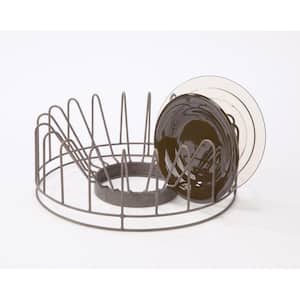 Brown Metal Circular Storage Dish Rack