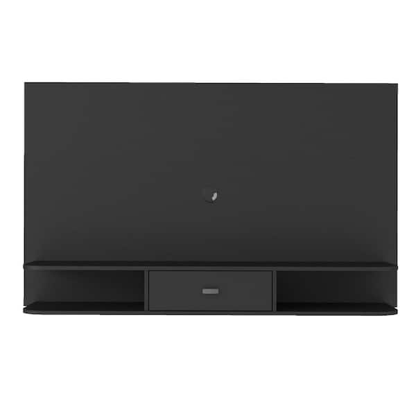 Bertolini Boston 62.99 in. Black TV Panel 1-Drawer Fits TVs Up to 65 in.