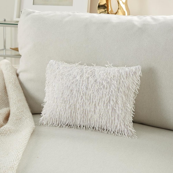 White oblong hot sale throw pillow