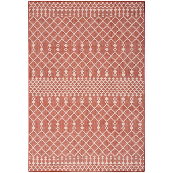 Nourison Positano Terracotta 5 ft. x 7 ft. Moroccan Contemporary Area Rug