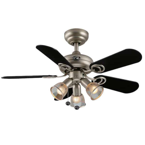 Led Indoor Brushed Steel Ceiling Fan, Hampton Bay Light Kit Home Depot