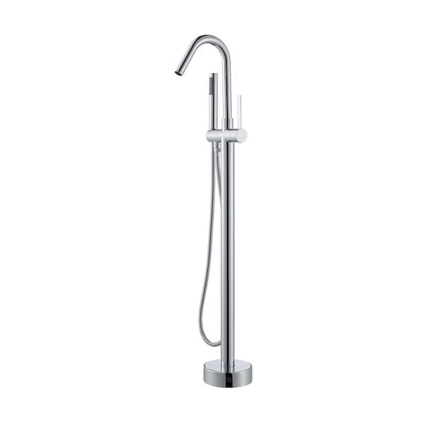 Marina Single-Handle Freestanding Tub Faucet with Handshower in. Polished Chrome