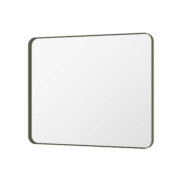 40 in. W x 48 in. H Large Rectangular Framed Wall Mounted Bathroom Vanity Mirror in Brushed Bronze