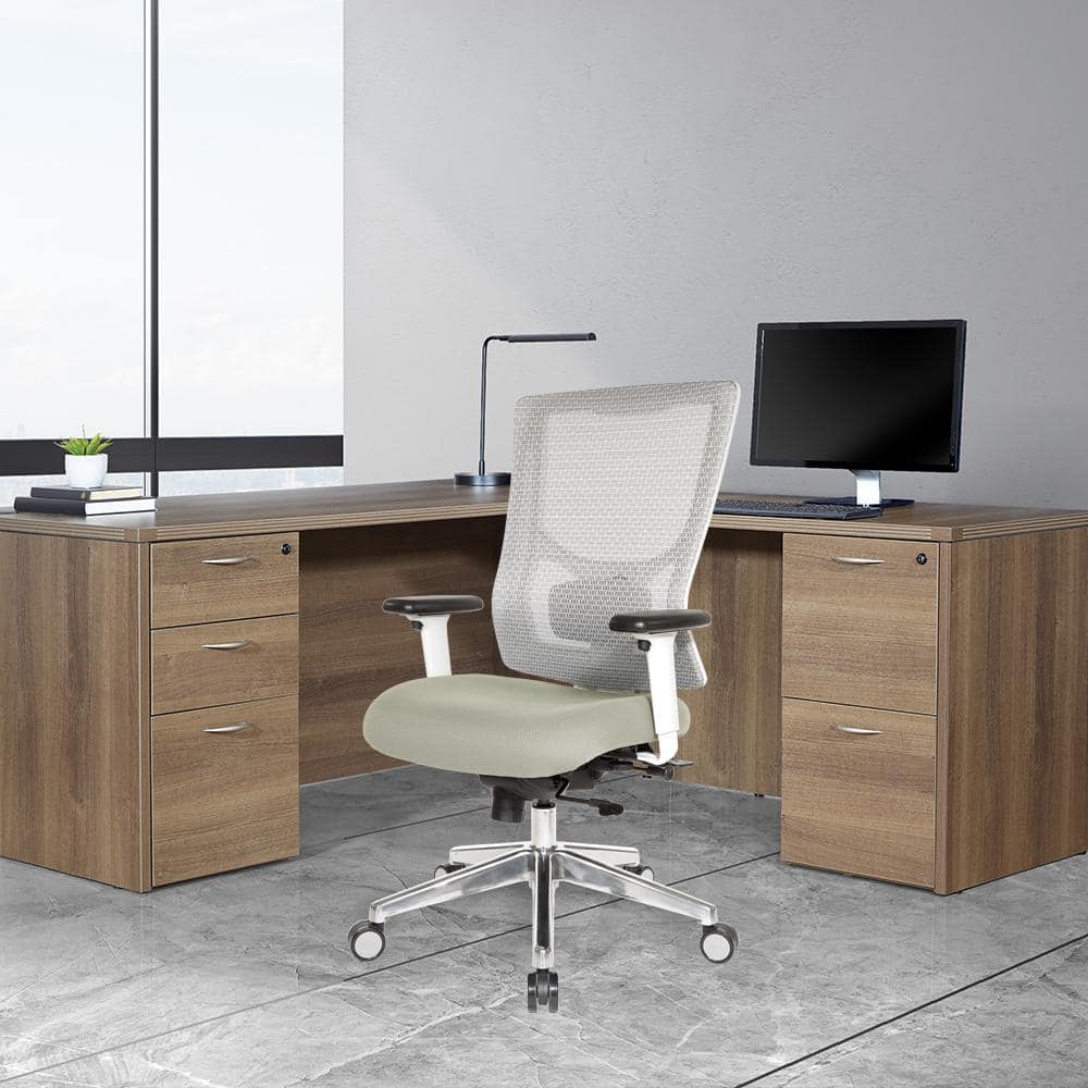 ProGrid White Mesh and Metal High-Back Adjustable Office Chair