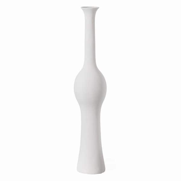 Uniquewise Unique Style Floor Vase for Entryway Dining or Living Room, White Ceramic, Set of 2