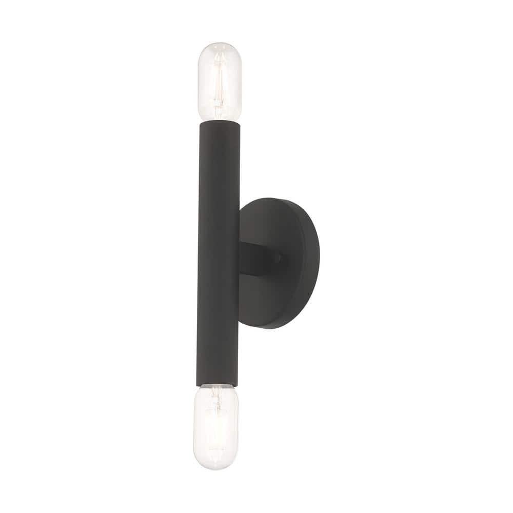 Copenhagen Dual-Light Black Steel ADA Wall Sconce