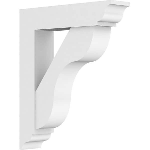 Ekena Millwork Standard Carmel 5 in. W x 26 in. H x 20 in. D Signature Urethane Polyurethane Bracket With Traditional Ends