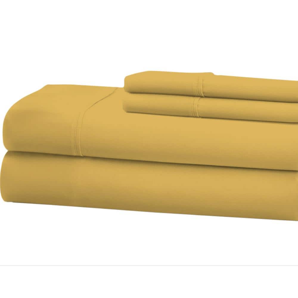 Gold 1200-Thread Count Deep Pocket Solid Cotton California King Sheet Set