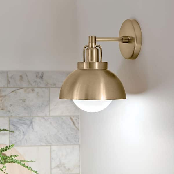 Niva 8 in. 1-Light Champagne Bronze Hallway Modern Convertible Semi-Flush Mount Ceiling Light