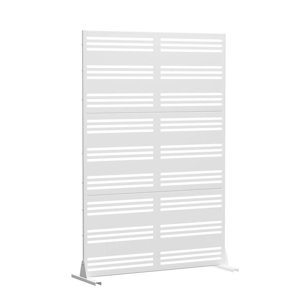 Pexfix In H X In W White Outdoor Metal Privacy Screen Garden